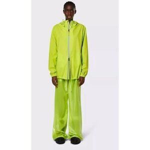 NWT Rains Storm Breaker Reflective Digital Lime Jacket Size Médium $125